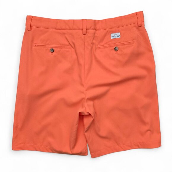 Vineyard Vines Link Shorts Men's Bright Orange Golf Flat Front Bold Preppy 34 - Picture 2 of 6